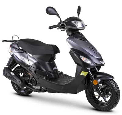 Produktbild von Motorroller GMX 460 Sport R 727 BS 45 km/h 12 Zoll schwarz-silber Euro 5 Mokick Roller Scooter
