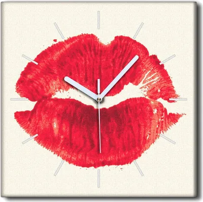 Produktbild von Coloray Uhr auf Leinwand 30x30 cm Wand Uhr Dekoration Wohnzimmer Segeltuch weiße Zeiger -Aquarelllippenstift.