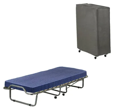Produktbild von Klappbett Dabambil, Feldbett mit 15 Lattenrosten, inklusive Matratze, platzsparendes Kinderbett, 100 % Italy, 80 x 190 x 39 cm, inklusive Schutzhülle