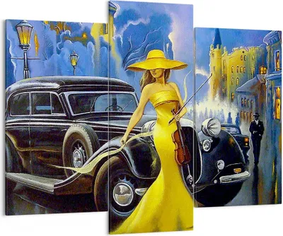 Produktbild von Bild auf Leinwand - Leinwandbild - frau retro stil - 130x100cm - Wand Bild - Wanddeko - Wandbilder - Leinwanddruck - Bilder - Kunstdruck - Wanddekoration - Leinwand bilder - Wandkunst - CB130x100-3449