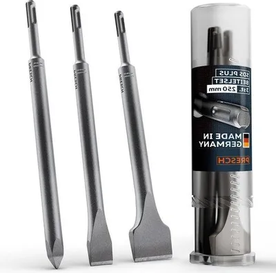 Produktbild von Famanu 3-teiliges Meißelset mit breiten und spitzen Meißeln für Bohrhämmer - 250 mm, robust und langlebig