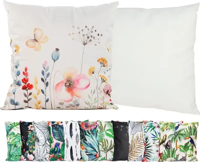 Produktbild von JACK Outdoor Motiv Kissen 45x45cm Lounge Dekokissen inkl. Füllung Wasserabweisend Sitzkissen Garten Stuhl, Farbe:Los Blumos