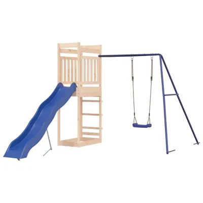 Produktbild von dkd-home-decor Spielturm aus massivem Kiefernholz, Blau, 242 x 335 x 207 cm (B x T x H)