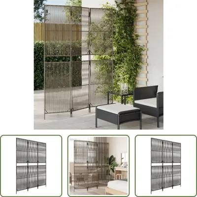 Zdjęcie produktu dla The Living Store Paravent 3-tlg. Grau Poly Rattan