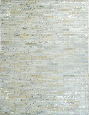Produktbild von Teppich aus recyceltem Naturleder Grau-Silber 120x170