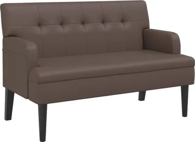 Produktbild von vidaXL Sitzbank mit Rückenlehne Braun 112x65,5x75 cm Kunstleder