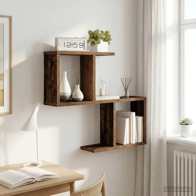 Image de Maison Exclusive - Étagère murale en bois massif, dimensions 60 x 12 x 50,5 cm
