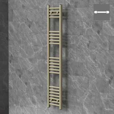 Immagine prodotto di Asciugamani radiante LuxeBath Sahara, 300x1400 mm, beige, con attacco laterale, asciugamani radiante a pannello, porta asciugamani radiante da parete per bagno
