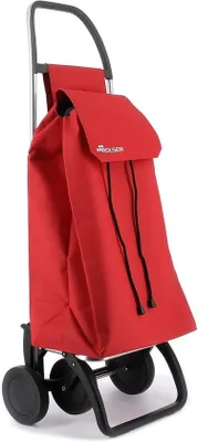 Produktbild von Famanu Einkaufstrolley mit 4 Rädern - 43 Liter, rot