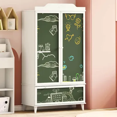 Zdjęcie produktu dla vidaXL Szafa kredowa z drzwiami ROROS biała 90 x 45 x 165 cm