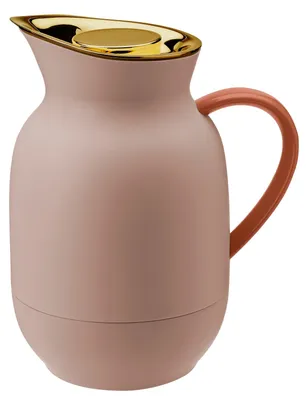 Immagine prodotto di Stelton Isolierkanne Amphora für Kaffee, Kaffeekanne mit Glaseinsatz, Thermokanne, Kunststoff, Soft Peach, 1 Liter, 221-2