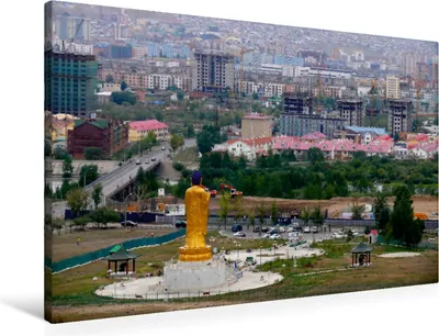 Produktbild von Calvendo  Textil-Leinwand 90 cm x 60 cm quer Buddha-Statue in Ulan-Bator, M. Laube Lucy; 7343174