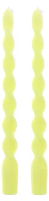 Immagine prodotto di 2 candele a bastoncino gialle a spirale da 25 cm -