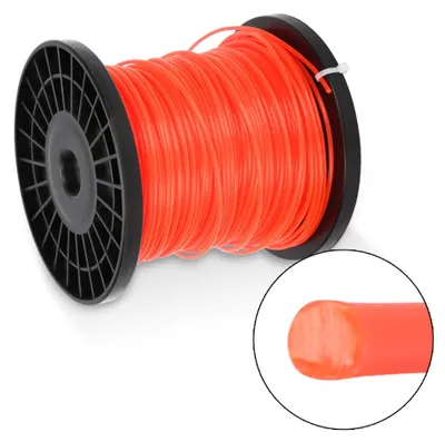Obrázok produktu pre Ikodm struna do kosačky 100 m, guľatá/hviezdicová/šesťhranná, náhradná struna do vyžínača, 2 mm, oranžová