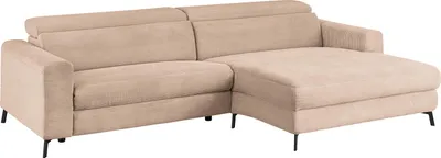 Produktbild von KAWOLA Sofa LAISKA Ecksofa Cord taupe Longchair rechts