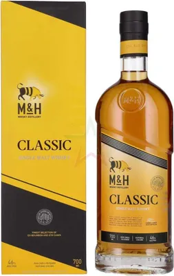 Obrázek produktu pro M&H Classic, single malt whisky, 46 %, objem 0,70 litru.