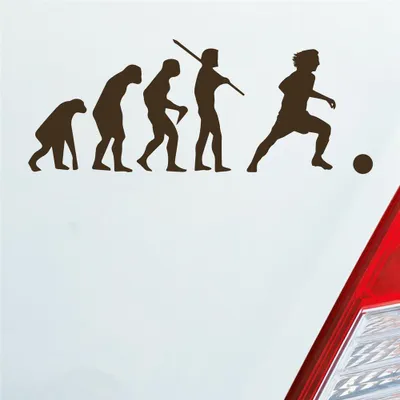 Produktbild von Auto Aufkleber Evolution Fußball Fussball Sport Soccer 15x6 cm Braun Sticker Heckscheibenaufkleber