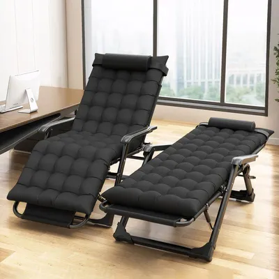 Produktbild von Klappbarer Liegestuhl mit Polsterauflage, 2-in-1 Sitz- und Liegefunktion, ideal für Zuhause, Garten, Terrasse und Camping