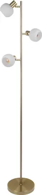 Produktbild von Näve Leuchten Stehleuchte "LEARTA" H: 154cm Stehleuchte "LEARTA" H: 154cm Stehleuchte - Stehleuchte "LEARTA" H: 154cm, Stehlampe im Retro Style, aus Metall und Glas in messingmatt, 154 cm hoch, Ø 23 cm, E14-Fassung – Druckschalter