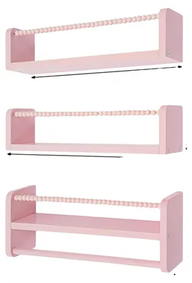 Obrázek produktu pro Nástěnné police, odolná borovice, univerzální design, růžová