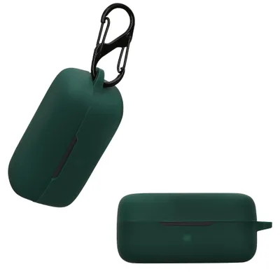 Produktbild von kwmobile Schutzhülle für EarFun Free Pro 3 Hülle - TPU Silikon Case für Kopfhörer Ladecase - stoßfestes Cover mit Karabiner - Dunkelgrün