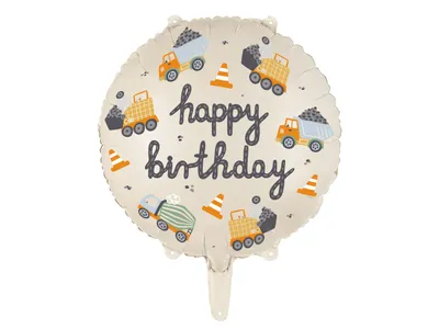 Zdjęcie produktu dla Balon foliowy Pojazdy budowlane, 45 cm
