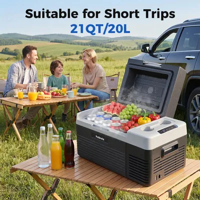 Produktbild von Auto-Kühlbox - Tragbare Kompressor-Kühlbox - 20 L - 12/24 V - Kühl- und Gefrierfunktion - Temperatur -20 bis 20 °C - Für Camping