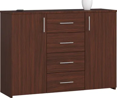 Produktbild von Komoda AKORD K45 Wenge 110 cm 2 drzwi 4 szuflady kolor Wenge mat 4 półki 110x35x80 cm