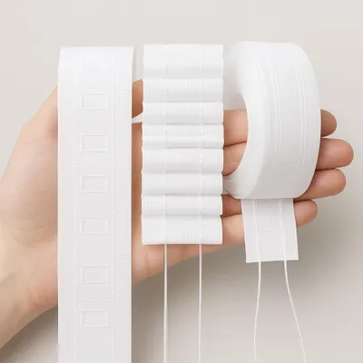 Imagen del producto de Cinta para pliegues de cortinas, 4 cm x 5 metros, color blanco, para uso en interiores