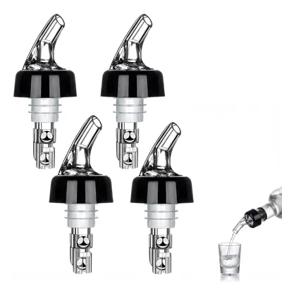 4 Flaschenausgießer 30 ml, Dosierausgießer für Spirituosen, transparent