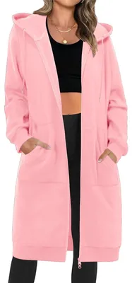 Immagine prodotto di Omgoods - Felpa con cappuccio e zip per donna, ideale per l'autunno e l'inverno