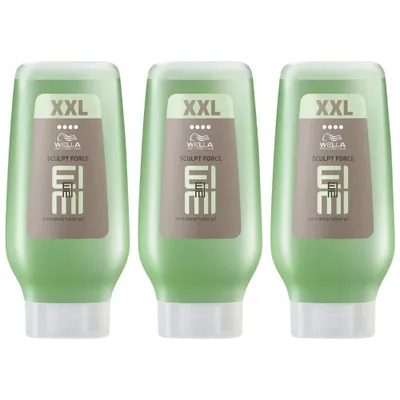 Produktbild von Wella EIMI Sculpt Force XXL Flubber Gel 3 x 250ml Extra Stark Glanz UV Schutz Haargel