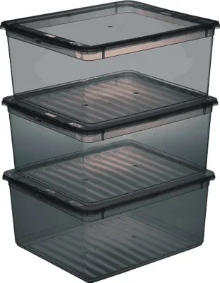 Image de keeeper 3002082700000 keeeper Set de boîtes de rangement "bea", 3x 11 L, gris cristal