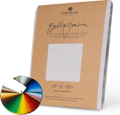 Produktbild von Bella Gracia Alto Boxspring Spannbettlaken Farbe Platin Größe 180x190-200x220