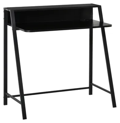 Produktbild von Computertisch Stilvoller Schreibtisch Mit Ablage & Kabelmanagement, Metall, Schwarz, 84X45X85Cm