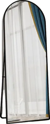 Obrázok produktu pre Zrkadlo po celej dĺžke, štýlový dizajn, jednoduchá montáž, čierne zakrivené - 162 cm x 53 cm