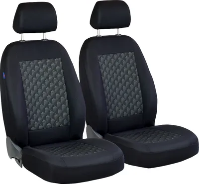 Produktbild von Schwarz-graue Effekt 3D Sitzbezüge für DACIA LODGY Vorne Sitzbezüge