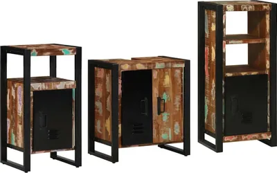 Immagine prodotto di vidaXL Set di mobili da bagno, 3 pezzi, multicolore e nero
