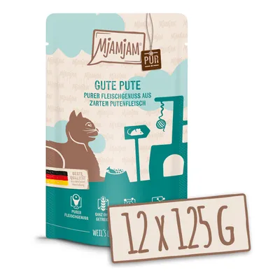 Produktbild von MjAMjAM Quetschie Purer Fleischgenuss - gute Pute pur, Adult, Truthahn, 125 g, Getreidefrei