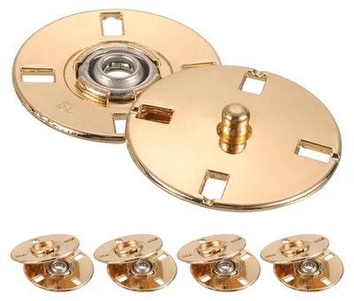 Produktbild von 5 Stück Druckknöpfe zum Annähen – Goldfarbene, unsichtbare Verschlüsse (23 mm)