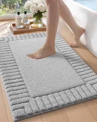 Immagine prodotto di Tappetino da bagno assorbente, grigio chiaro, 50 x 80 cm
