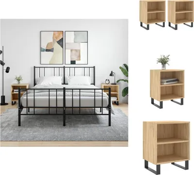 Produktbild von vidaXL Nachttische 2 Stk. Sonoma-Eiche 40x30x50 cm Holzwerkstoff -  Nachttische