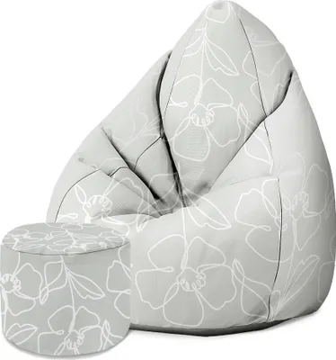 Zdjęcie produktu dla Dreamroots Bean Bag 80x80x120cm worek fasola z oparciem i podnóżkiem, beanbag, puf z wypełnieniem, worek fasola, pufa, scandinavian green