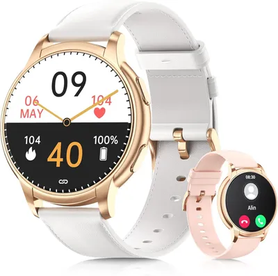 Produktbild von Damen Smartwatch mit Telefonfunktion 1.52 Zoll Fitness Uhr 110 Sportmodi Herzfrequenz SpO2 Schlafmonitor wasserdichte Fitness Tracker Uhr