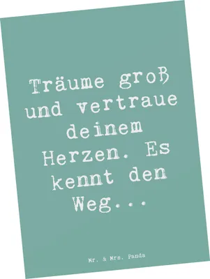Produktbild von Mr. & Mrs. Panda Postkarte Spruch Herzen Vertrauen - Meeresbrise - Geschenk, Ansichtskarte, Zuversicht, Trost, Vertrauem, Grußkarte, Herz kennt den Weg, Ansichtskarten