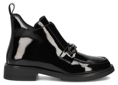 Produktbild von Schwarze Stiefeletten aus naturbelassenem Leder mit Reißverschluss, 4 cm Absatz, 12 cm Schafthöhe und flexibler Sohle