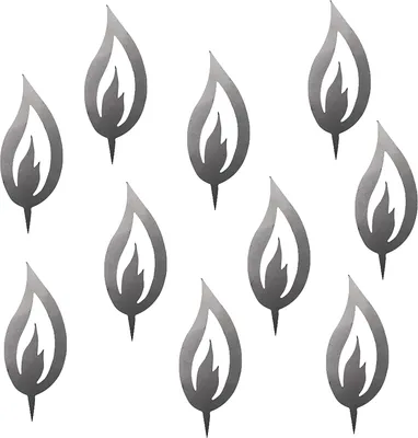 Produktbild von Rostikal 10er Metall Deko Set Flammen 5 cm Bastelset Weihnachten Herbstdeko Weihnachtsdeko basteln