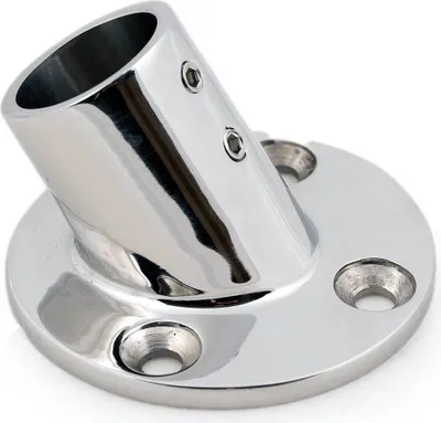Produktbild von Relingfuß Edelstahl für 22 mm Rohr, 60° geneigt, Boot und Yacht