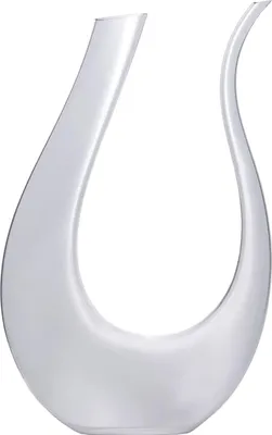 Produktbild von Intirilife Wein Dekanter in U-Form aus Glas in Klar - 750 ml- Weinkaraffe, Rotwein Dekantierer, Weinbelüfter, Weindekanter Zubehör bleifrei-  Handgemacht, Tropffrei Ausgießen, spülmaschinenfest