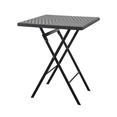 Immagine prodotto di Floordirekt Tavolo pieghevole Kobe Tavolo da giardino Outdoor 60x60 cm Tavolo da balcone nero pieghevole effetto rattan resistente alle intemperie facile da pulire stabile fino a 60 kg